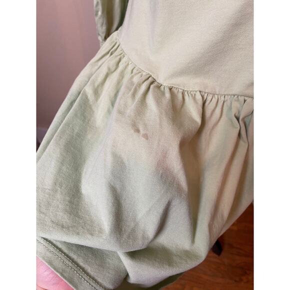 sage green long sleeve dress asos size 6 small medium button a-line - Picture 3 of 5